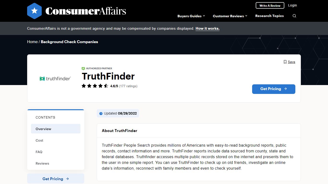 Top 192 TruthFinder Reviews - ConsumerAffairs